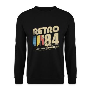 Rétro 1984 Classique Vintage Cadeau d’anniversaire - Sweat-shirt Unisexe - noir - Devant - Alina (178cm) & Michal (187cm)
