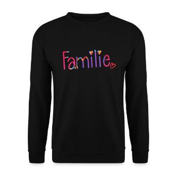 Familie Brush Herz - Unisex Pullover - Schwarz - Vorne - Alina (178cm) & Michal (187cm)