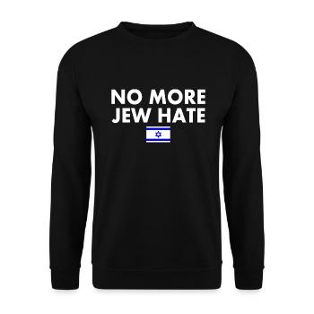 No more jew hate - Unisex Pullover - Schwarz - Vorne - Alina (178cm) & Michal (187cm)