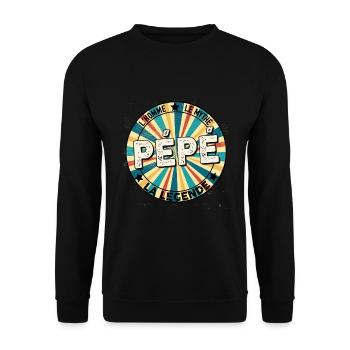 Mon Pépé Est Une légende Cadeau Humour Papi - Sweat-shirt Unisexe - noir - Devant - Alina (178cm) & Michal (187cm)