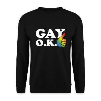 Schwul Ok - Unisex Pullover - Schwarz - Vorne - Alina (178cm) & Michal (187cm)