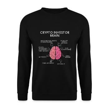 Crypto Investor Brain | Crypto fan gift - Unisex Sweatshirt - black - Front - Alina (178cm) & Michal (187cm)