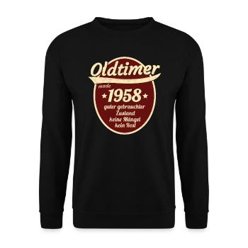 1958 - Unisex Pullover - Schwarz - Vorne - Alina (178cm) & Michal (187cm)