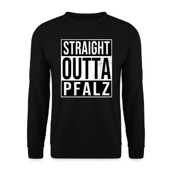 Straight Outta Pfalz Palz Weinfest Shirt - Unisex Pullover - Schwarz - Vorne - Alina (178cm) & Michal (187cm)