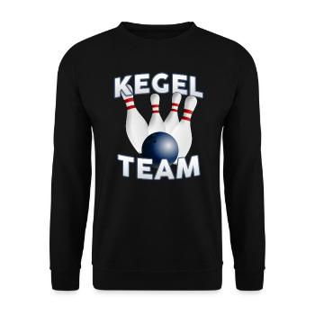 Kegel Team Kegeln Bowling Kegler Kegelclub Spruch - Unisex Pullover - Schwarz - Vorne - Alina (178cm) & Michal (187cm)