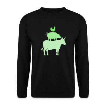 Animals cow bull pig chicken - Unisex Sweatshirt - black - Front - Alina (178cm) & Michal (187cm)