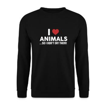 Vegan Veganer Veganerin vegane Ernährung Gesund - Unisex Pullover - Schwarz - Vorne - Alina (178cm) & Michal (187cm)