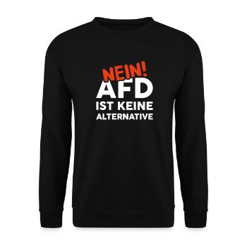 Gegen Rassismus Nazis Gewalt Hass Gutmensch AfD - Unisex Pullover - Schwarz - Vorne - Alina (178cm) & Michal (187cm)