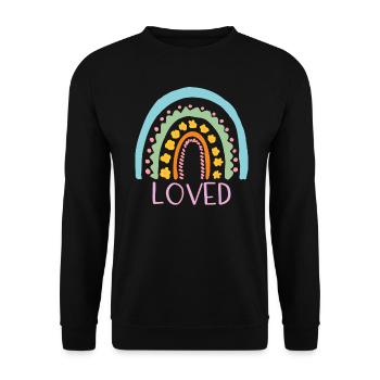 Loved - Arc-en-ciel - Sweat-shirt Unisexe - noir - Devant - Alina (178cm) & Michal (187cm)