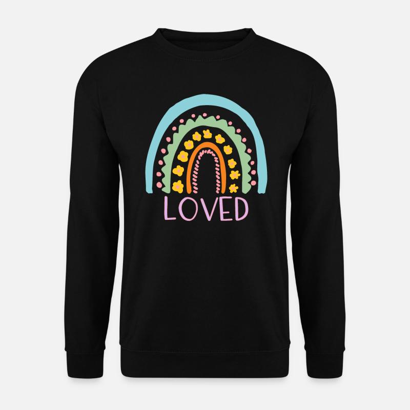 Loved - Regenbogen - Unisex Pullover - Schwarz