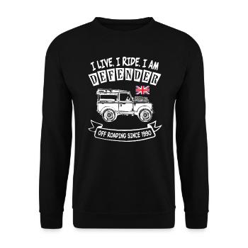 Landy Defender Life - Unisex Sweatshirt - black - Front - Alina (178cm) & Michal (187cm)