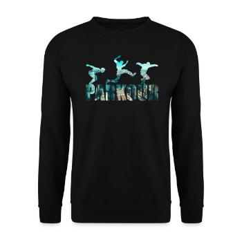 Parkour Parkour Runner Freerunner Freerunning - Unisex Sweatshirt - black - Front - Alina (178cm) & Michal (187cm)