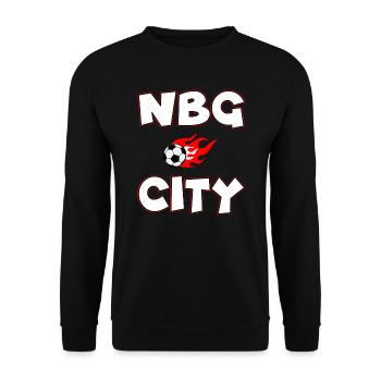 Nürnberg Fußball City - Unisex Pullover - Schwarz - Vorne - Alina (178cm) & Michal (187cm)