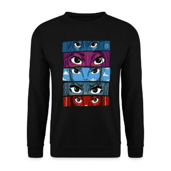 Anime Eyes Collage #3 - Unisex Sweatshirt - black - Front - Alina (178cm) & Michal (187cm)