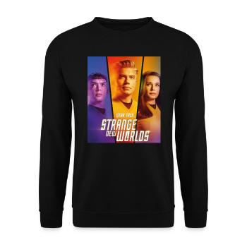 Star Trek Strange New World Spock, Pike and Una - Unisex Sweatshirt - black - Front - Alina (178cm) & Michal (187cm)
