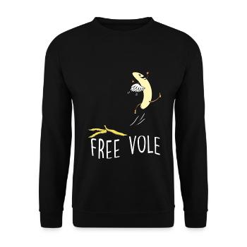 Free Vole Banane Libre Bonne Humeur - Sweat-shirt Unisexe - noir - Devant - Alina (178cm) & Michal (187cm)