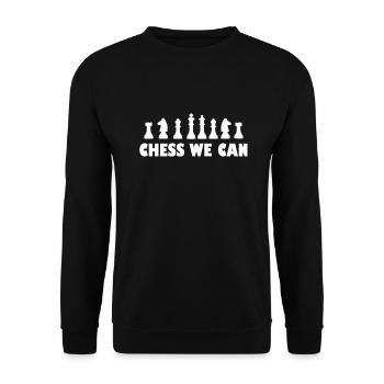 Schach Schachspieler Chess We Can Schachfiguren - Unisex Pullover - Schwarz - Vorne - Alina (178cm) & Michal (187cm)
