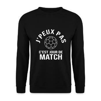 handball je peux pas c est match handball - Sweat-shirt Unisexe - noir - Devant - Alina (178cm) & Michal (187cm)
