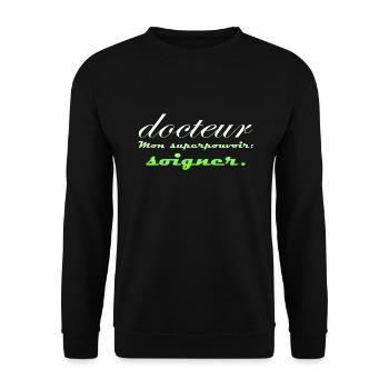 Arzt, Arzt, Krankenschwester, Gesundheit und weißer Kittel - Unisex Pullover - Schwarz - Vorne - Alina (178cm) & Michal (187cm)