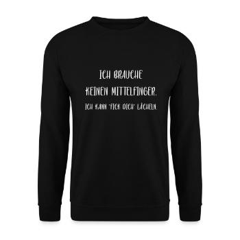 Je n’ai pas besoin d’un majeur Je souris F*ck you - Sweat-shirt Unisexe - noir - Devant - Alina (178cm) & Michal (187cm)
