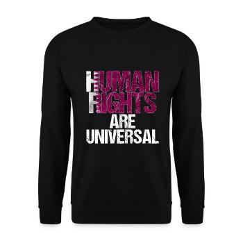Human Rights Qatar Flag Slogan Gift - Unisex Sweatshirt - black - Front - Alina (178cm) & Michal (187cm)