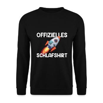 Rakete Schlaf Raketen Schlafanzug Geschenk - Unisex Pullover - Schwarz - Vorne - Alina (178cm) & Michal (187cm)