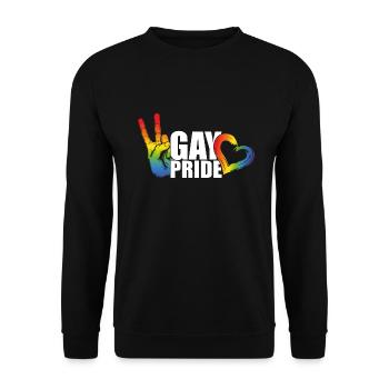 Gay Pride LGBT - Unisex Sweatshirt - black - Front - Alina (178cm) & Michal (187cm)