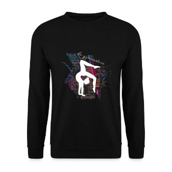 The gymnast silhouette gift idea for girls - Unisex Sweatshirt - black - Front - Alina (178cm) & Michal (187cm)
