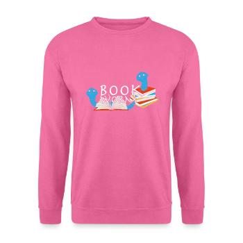 Bücherwurm Leseratte - Unisex Pullover - Pink - Vorne