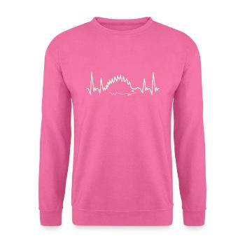 Igel Herzschlag Linie EKG-Linie - Unisex Pullover - Pink - Vorne