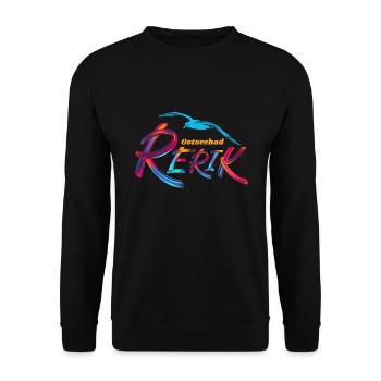 Rerik Ostseebad Möwe - Unisex Pullover - Schwarz - Vorne - Alina (178cm) & Michal (187cm)