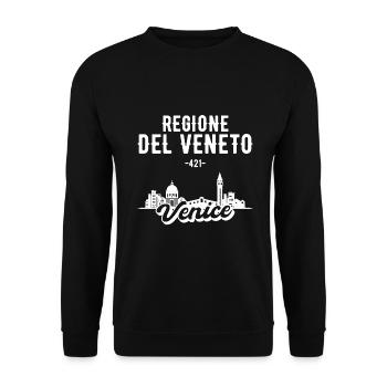 Venedig Venetien Skyline Geschenk - Unisex Pullover - Schwarz - Vorne - Alina (178cm) & Michal (187cm)