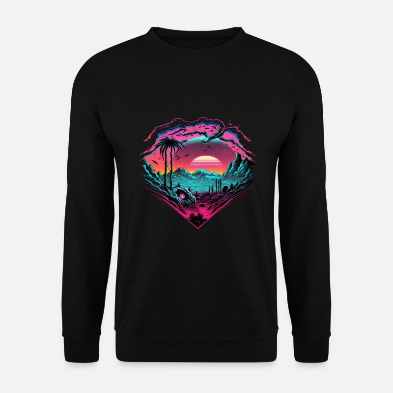 Synthwave Sunset 80s Gift - Unisex Sweatshirt - black