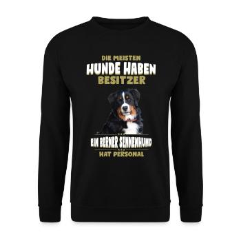 Berner Sennenhund TShirt - Berner Sennenhund Shirt - Unisex Pullover - Schwarz - Vorne - Alina (178cm) & Michal (187cm)