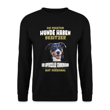 Appenzeller Sennenhund Tshirt - Unisex Pullover - Schwarz - Vorne - Alina (178cm) & Michal (187cm)