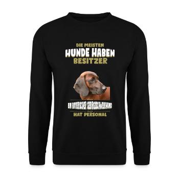 Gebirgsschweißhund Bayerischer Gebirgsschweißhund - Unisex Pullover - Schwarz - Vorne - Alina (178cm) & Michal (187cm)