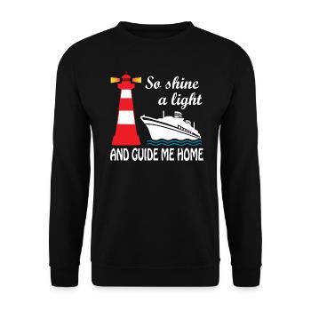 So Shine A Light and Guide Me Home Lighthouse - Unisex Pullover - Schwarz - Vorne - Alina (178cm) & Michal (187cm)