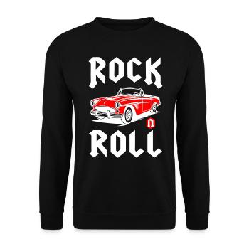 Rock And Roll Classic Car - Unisex Pullover - Schwarz - Vorne - Alina (178cm) & Michal (187cm)