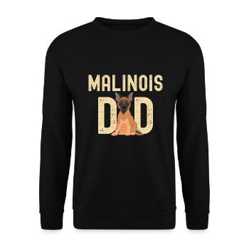 Belgian Malinois Papa Father Lover - Unisex Sweatshirt - black - Front - Alina (178cm) & Michal (187cm)