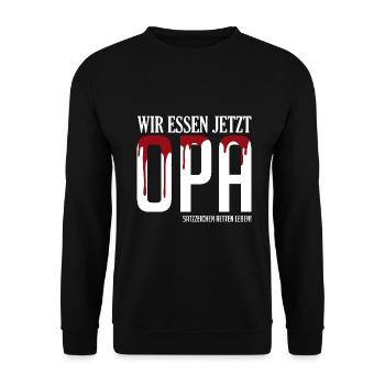 Deutschlehrer Wortwitz Witz Satzzeichen Geschenk - Unisex Pullover - Schwarz - Vorne - Alina (178cm) & Michal (187cm)