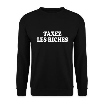 taxez les riches - Sweat-shirt Unisexe - noir - Devant - Alina (178cm) & Michal (187cm)
