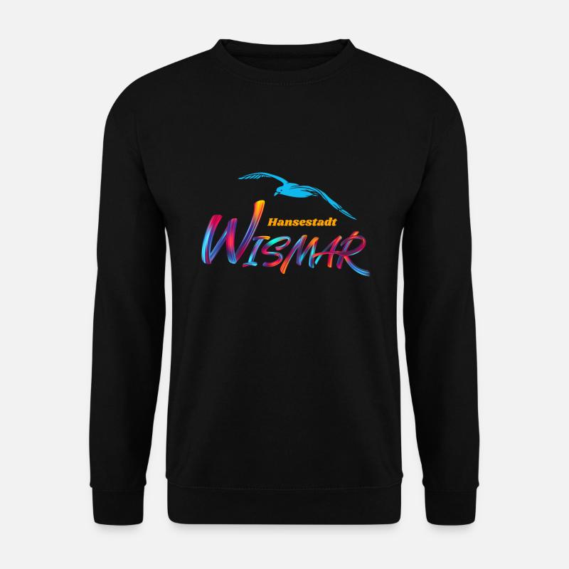 Wismar-Hansestadt-Möwe - Unisex Pullover - Schwarz