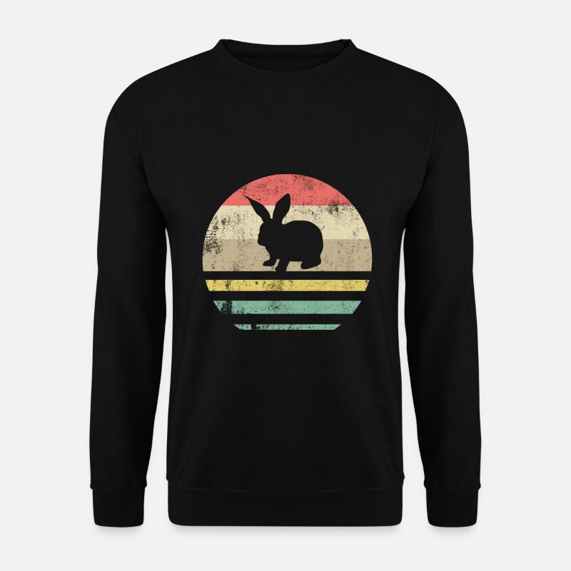 Hase Osterhase Hasen Häschen Rabbit Retro Geschenk - Unisex Pullover - Schwarz