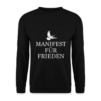 Manifest für Frieden Taube Geschenk - Unisex Pullover - Schwarz - Vorne - Alina (178cm) & Michal (187cm)