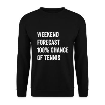 Weekend Forecast Funny Tennis Lover - Unisex Sweatshirt - black - Front - Alina (178cm) & Michal (187cm)
