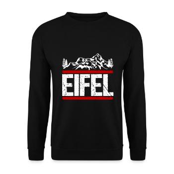 Eifel Wanderung wandern Geschenk - Unisex Pullover - Schwarz - Vorne - Alina (178cm) & Michal (187cm)