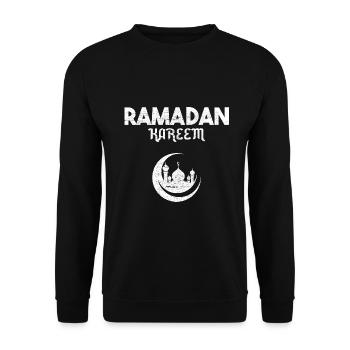 Ramadan Kareem Moschee Muslim Geschenk - Unisex Pullover - Schwarz - Vorne - Alina (178cm) & Michal (187cm)