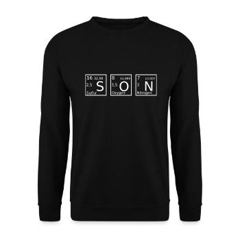 Regard père et fils Partenaire Tableau périodique - Sweat-shirt Unisexe - noir - Devant - Alina (178cm) & Michal (187cm)