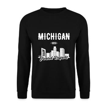 Cadeau Skyline de Grand Rapids Michigan - Sweat-shirt Unisexe - noir - Devant - Alina (178cm) & Michal (187cm)
