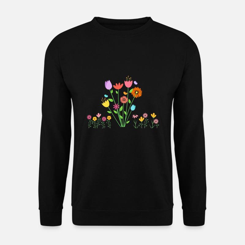 Flowers - Unisex Pullover - Schwarz